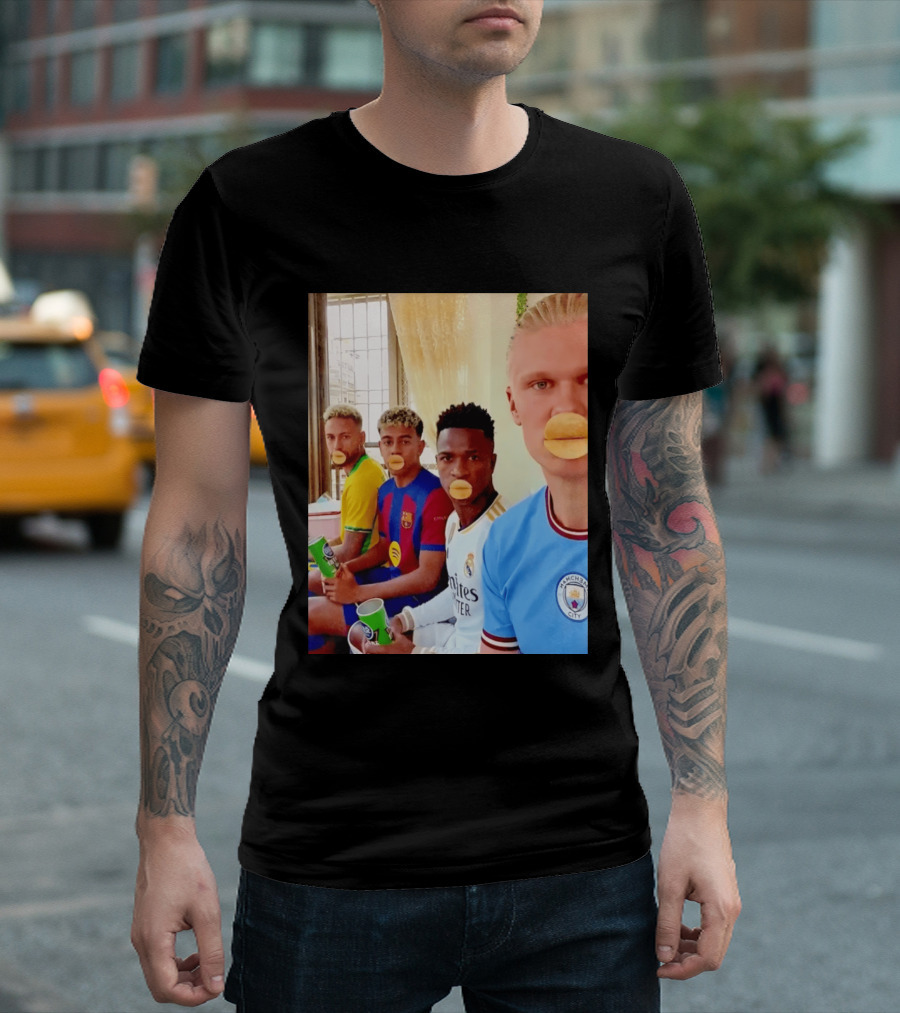 Neymar Vinicius Barcelona Real Madrid Manchester City Football Stars Chips T-Shirt