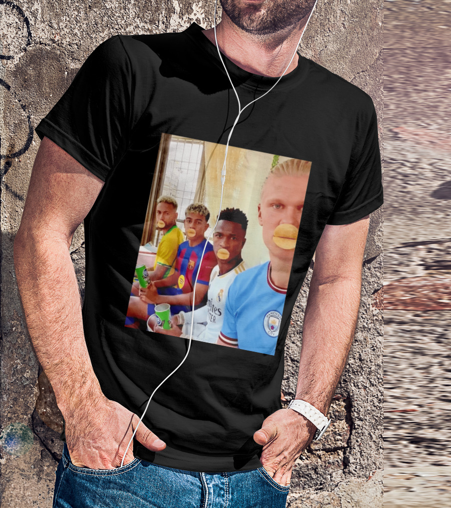 Neymar Vinicius Barcelona Real Madrid Manchester City Football Stars Chips T-Shirt
