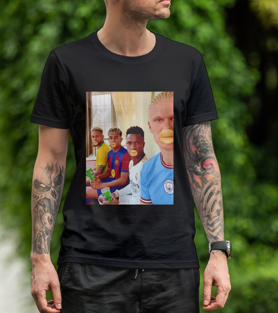 Neymar Vinicius Barcelona Real Madrid Manchester City Football Stars Chips T-Shirt