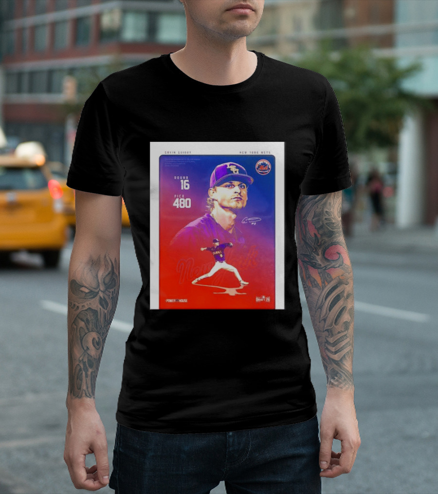 Gavin Guidry New York Mets Round 16 Pick 480 Draft 26 T-Shirt