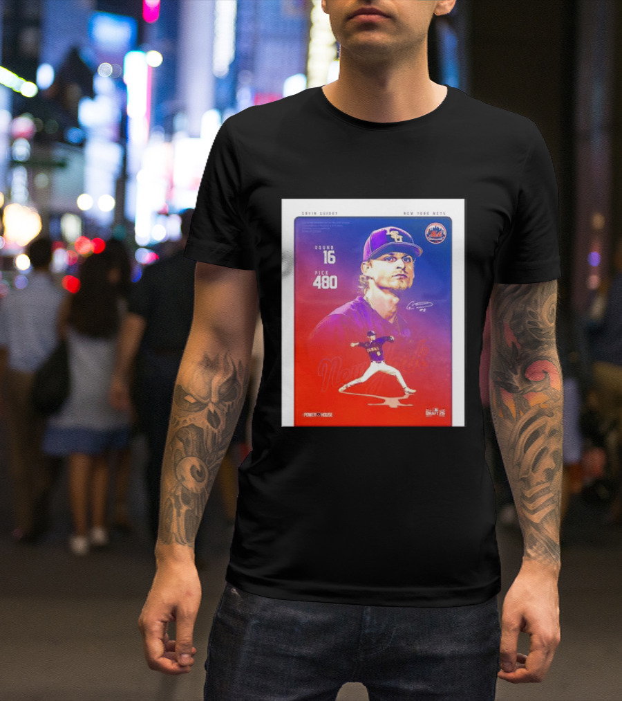 Gavin Guidry New York Mets Round 16 Pick 480 Draft 26 T-Shirt