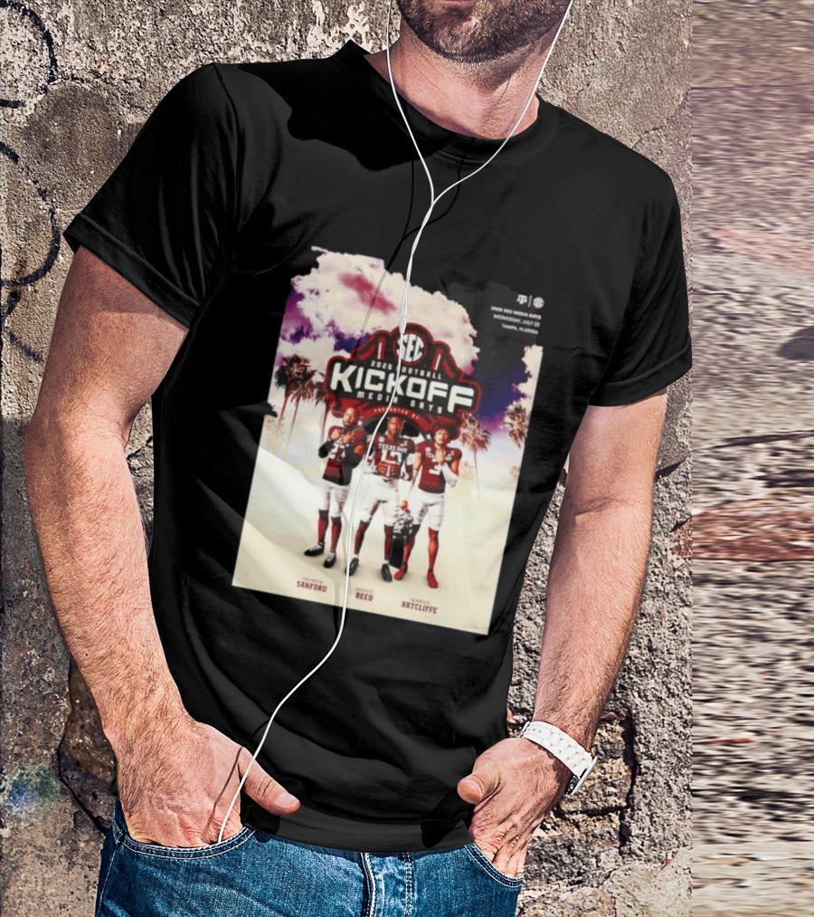 2026 Football SEC Kickoff Media Days Texas A&M Daymion Sanford Marcel Reed Marcus Ratcliffe T-Shirt