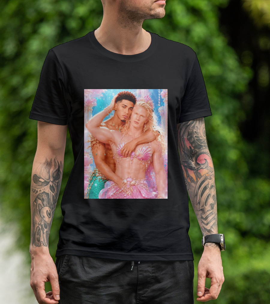 Mermaid Fantasy With Erling Haaland And Jude Bellingham T-Shirt