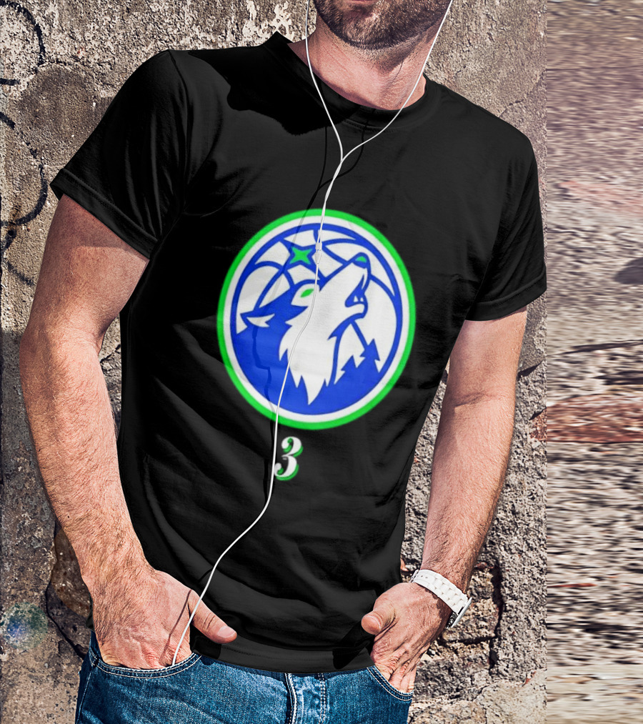 Jaden McDaniels Minnesota Timberwolves 3 Wolf Basketball T-Shirt