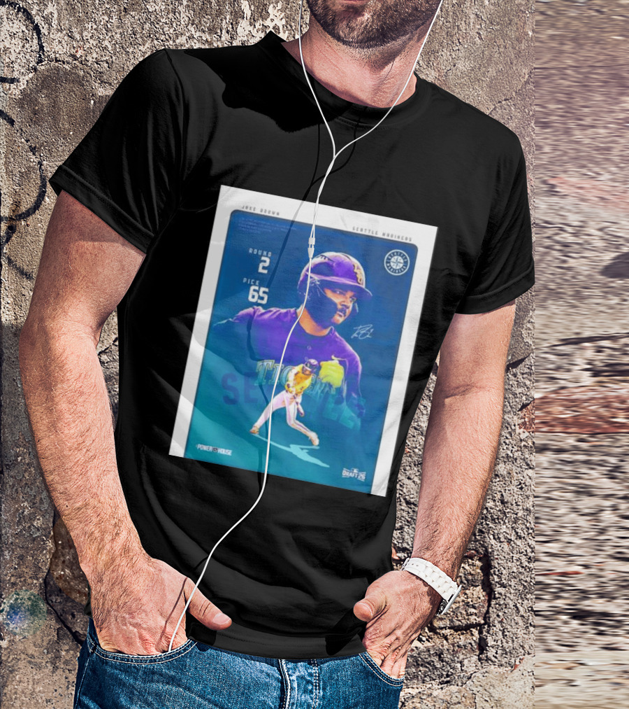 Jake Brown Seattle Mariners Round 2 Pick 65 Draft 26 Powerhouse T-Shirt