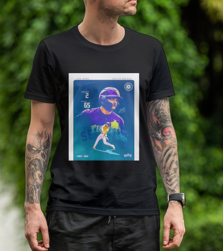 Jake Brown Seattle Mariners Round 2 Pick 65 Draft 26 Powerhouse T-Shirt