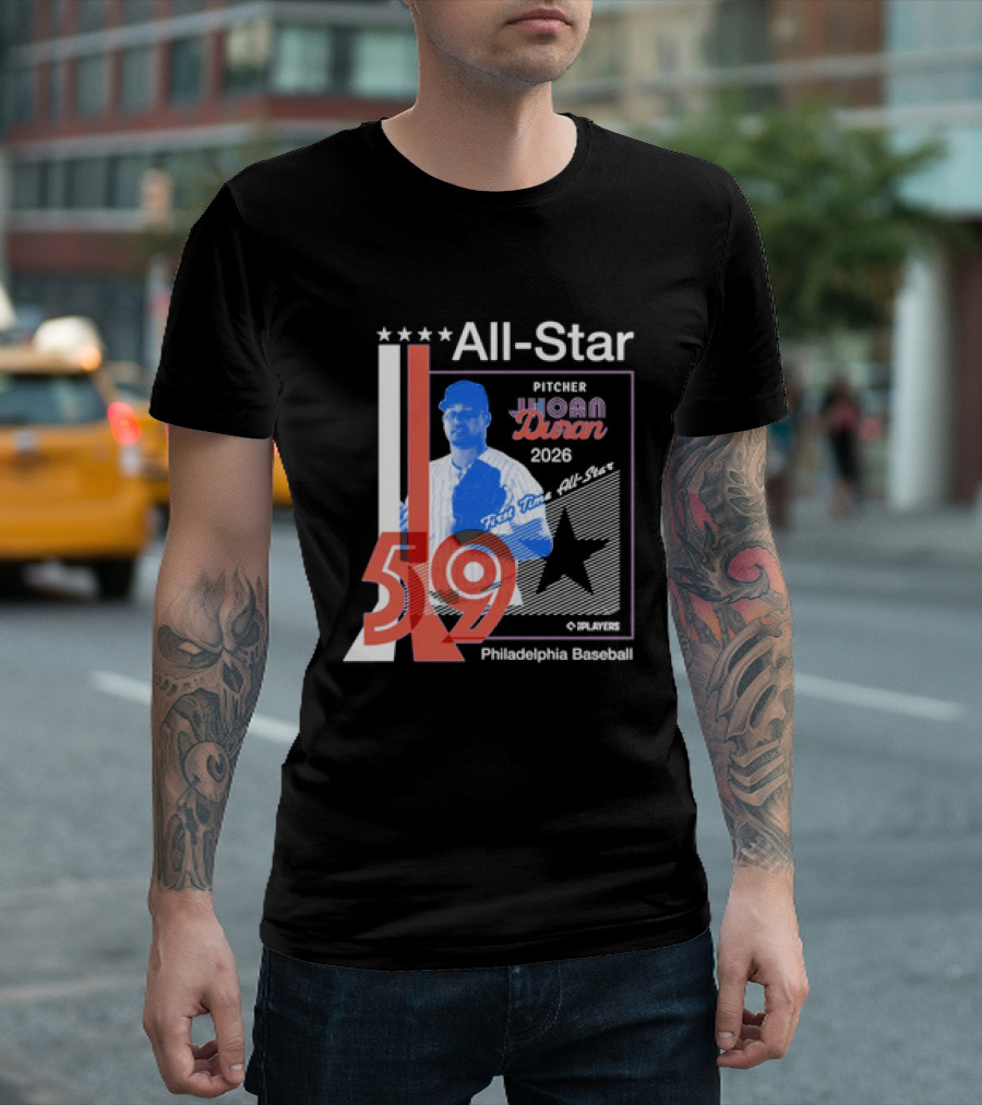 All Star Pitcher Jhoan Duran 2026 First Time Star 59 Philadelphia Baseball T-Shirt