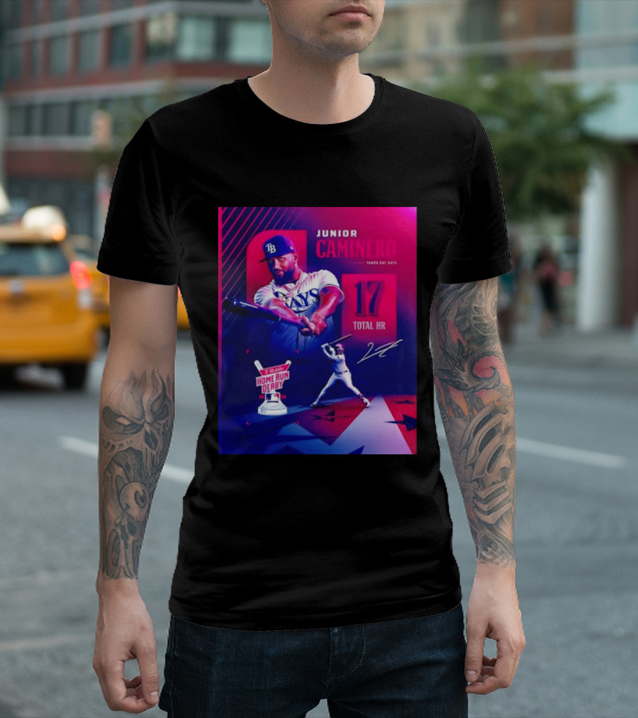 Junior Caminero Tampa Bay Rays 17 Total HR Mobile Home Run Derby 2026 T-Shirt
