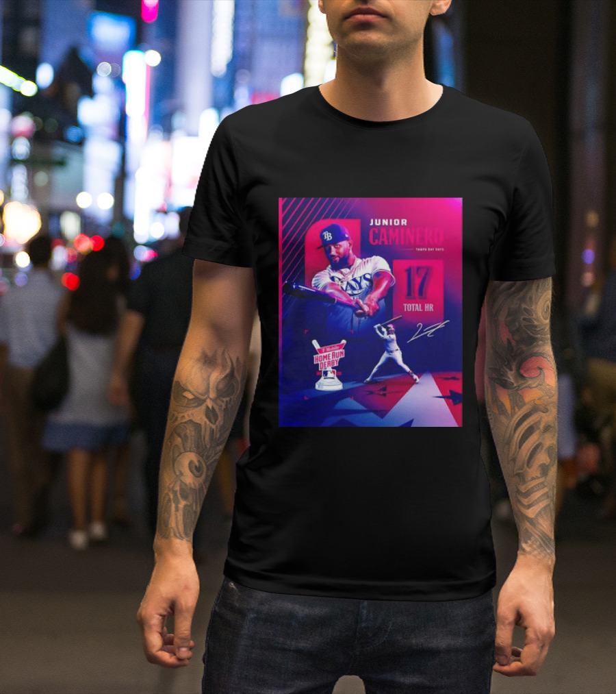 Junior Caminero Tampa Bay Rays 17 Total HR Mobile Home Run Derby 2026 T-Shirt