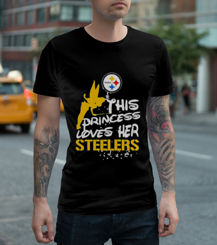 Tinkerbell This Princess Loves Her Steelers Pittsburgh Steelers T-Shirt