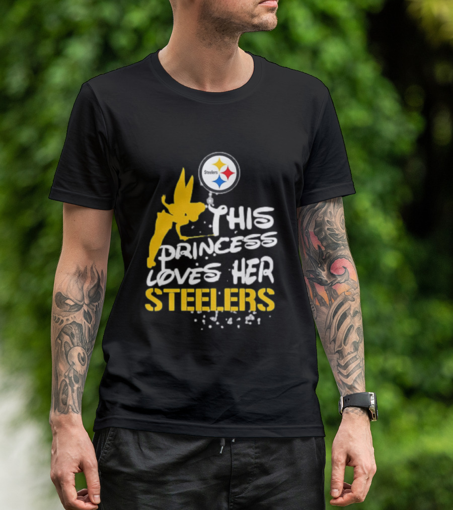 Tinkerbell This Princess Loves Her Steelers Pittsburgh Steelers T-Shirt