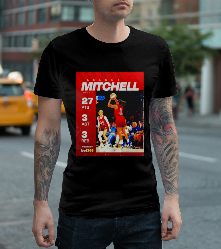 Kelsey Mitchell 27 Points Stat Leader 3 Assists 3 Rebounds At Las Vegas T-Shirt