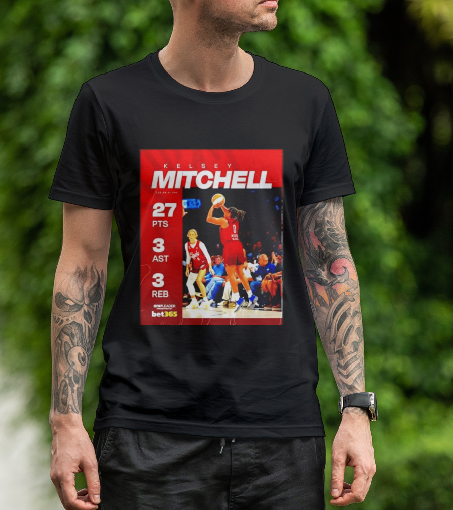 Kelsey Mitchell 27 Points Stat Leader 3 Assists 3 Rebounds At Las Vegas T-Shirt