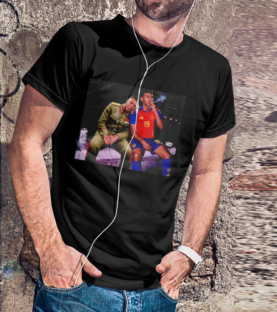 Kylian Mbappe And Lamine Yamal Smoking Spain Number 19 Soccer T-Shirt