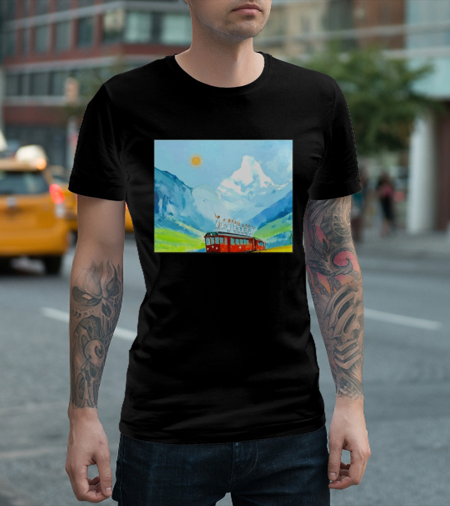 Lionel Messi Argentina Football Team Celebration On Swiss Alps Train T-Shirt