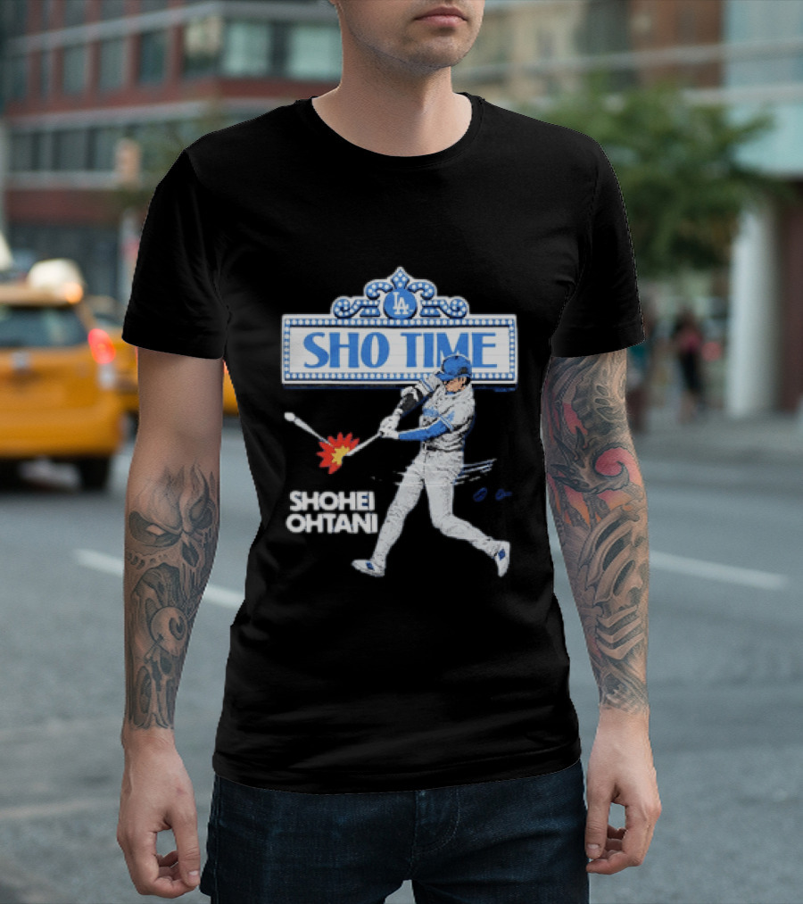 Los Angeles Dodgers Shohei Ohtani Sho Time LA 2026 Baseball Player Hitting Scene T-Shirt
