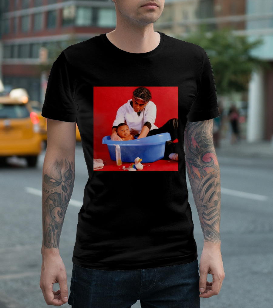 Mbappé Yamal Bath Time Meme With Baby In Blue Tub And Duck T-Shirt