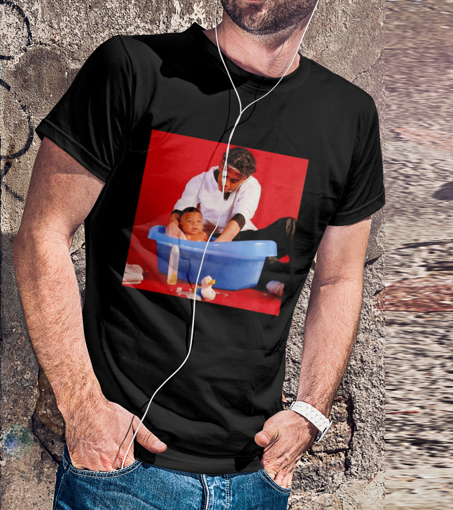 Mbappé Yamal Bath Time Meme With Baby In Blue Tub And Duck T-Shirt