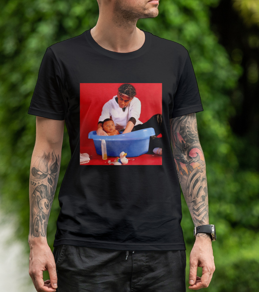 Mbappé Yamal Bath Time Meme With Baby In Blue Tub And Duck T-Shirt