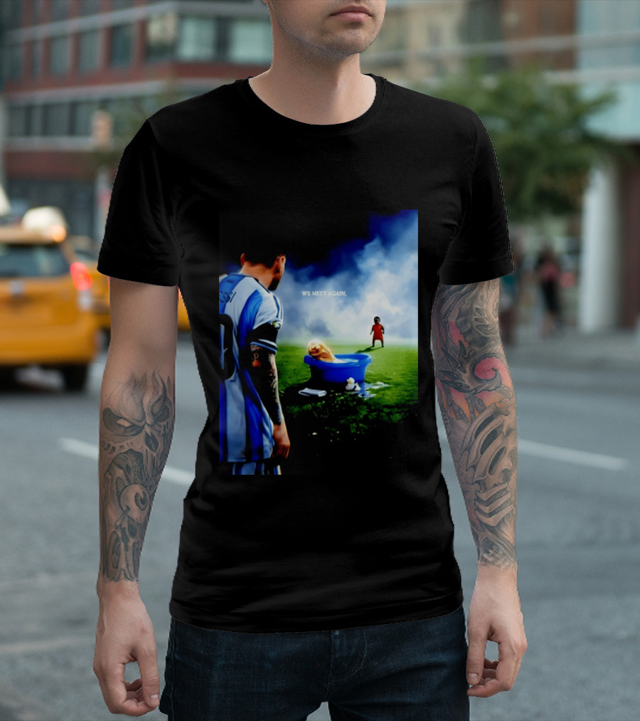 Messi X Lamine Yamal We Meet Again Argentina Spain Meme Football Scene T-Shirt