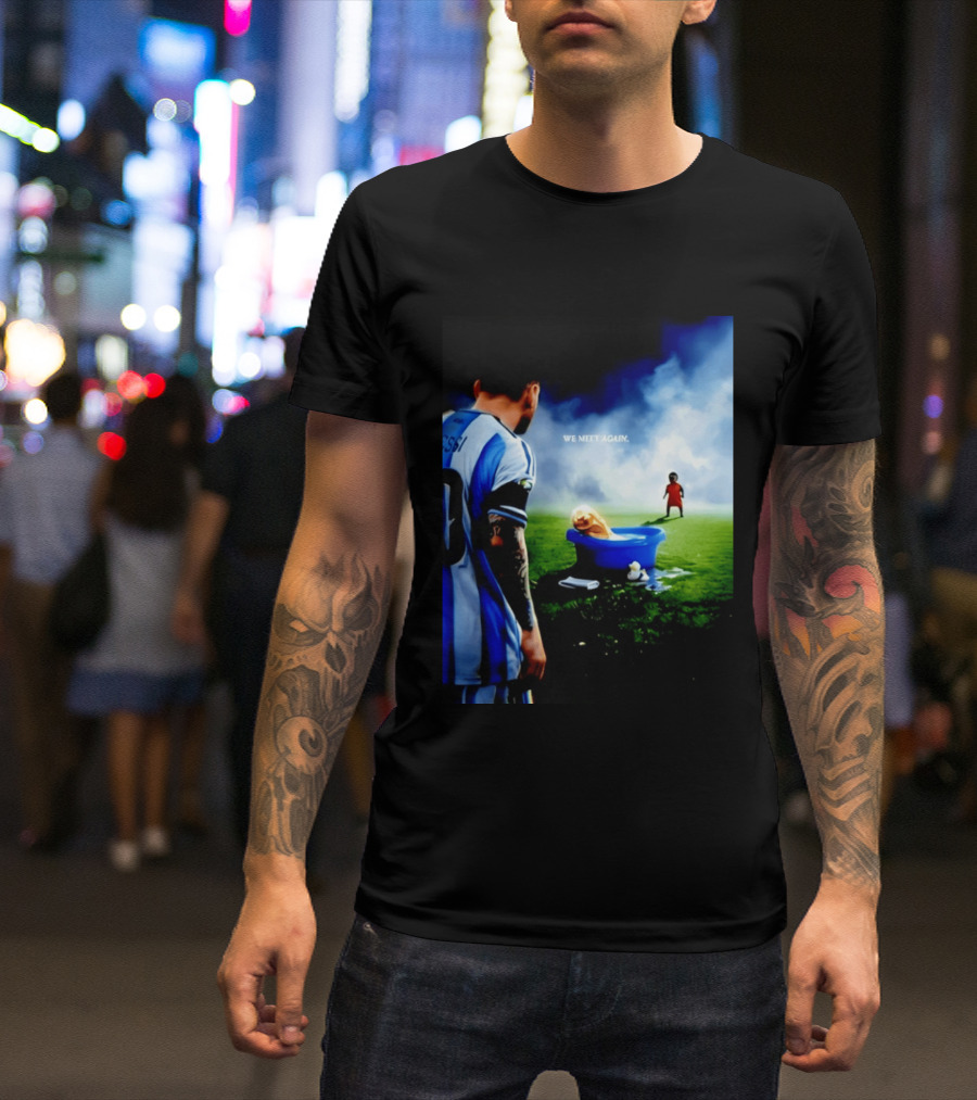 Messi X Lamine Yamal We Meet Again Argentina Spain Meme Football Scene T-Shirt