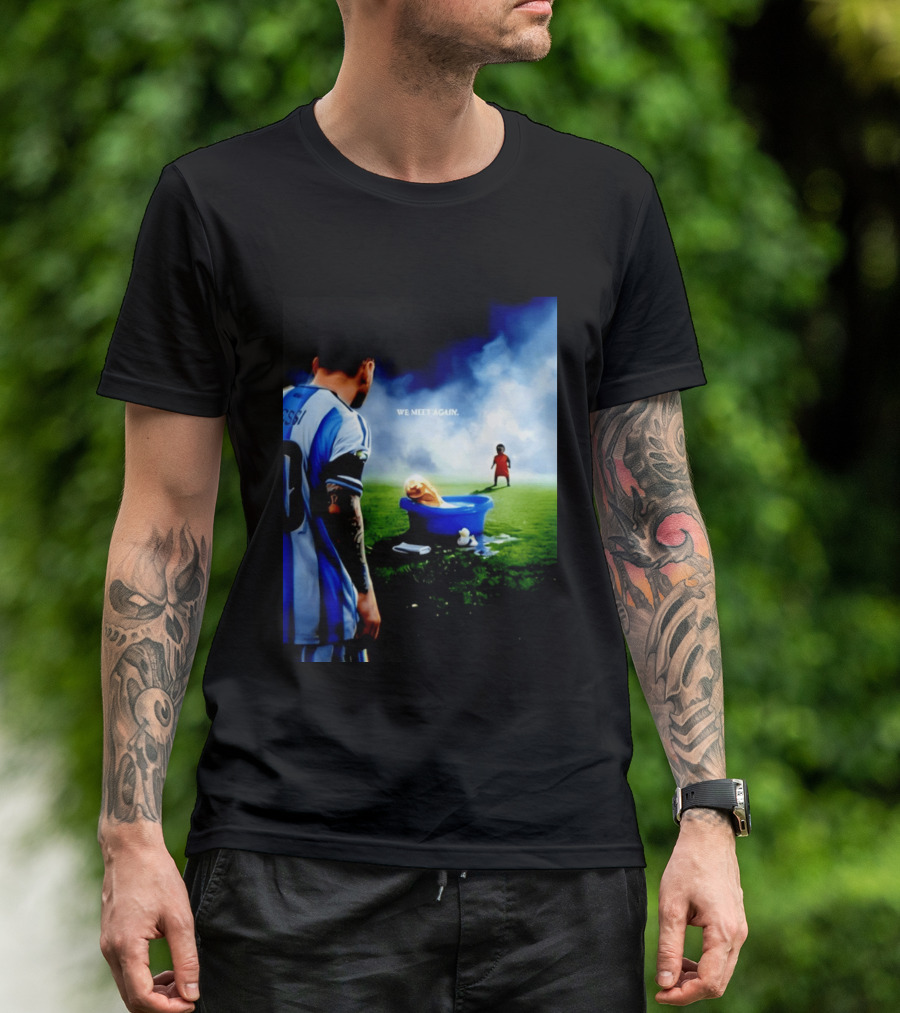 Messi X Lamine Yamal We Meet Again Argentina Spain Meme Football Scene T-Shirt