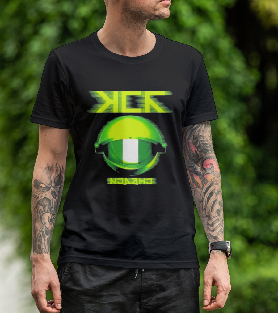 My Chemical Romance MCR Neon Green Glitch Helmet Italy Florence Visarno Arena 15 July 2026 T-Shirt
