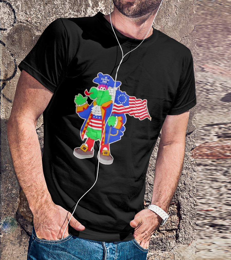 Phillie Phanatic Patriotic 2026 All Star Game Philadelphia Phillies American Flag MLB T-Shirt