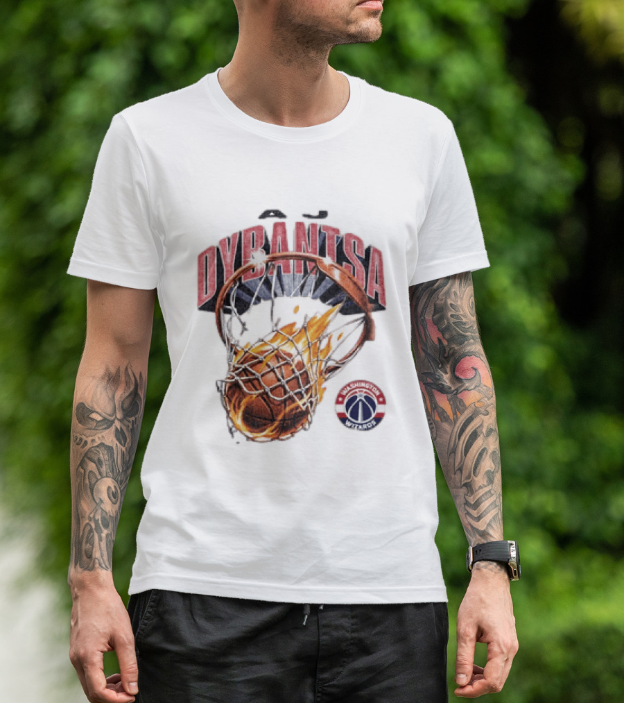 Dybantsa Washington Wizards Basketball Hoop On Fire T-Shirt