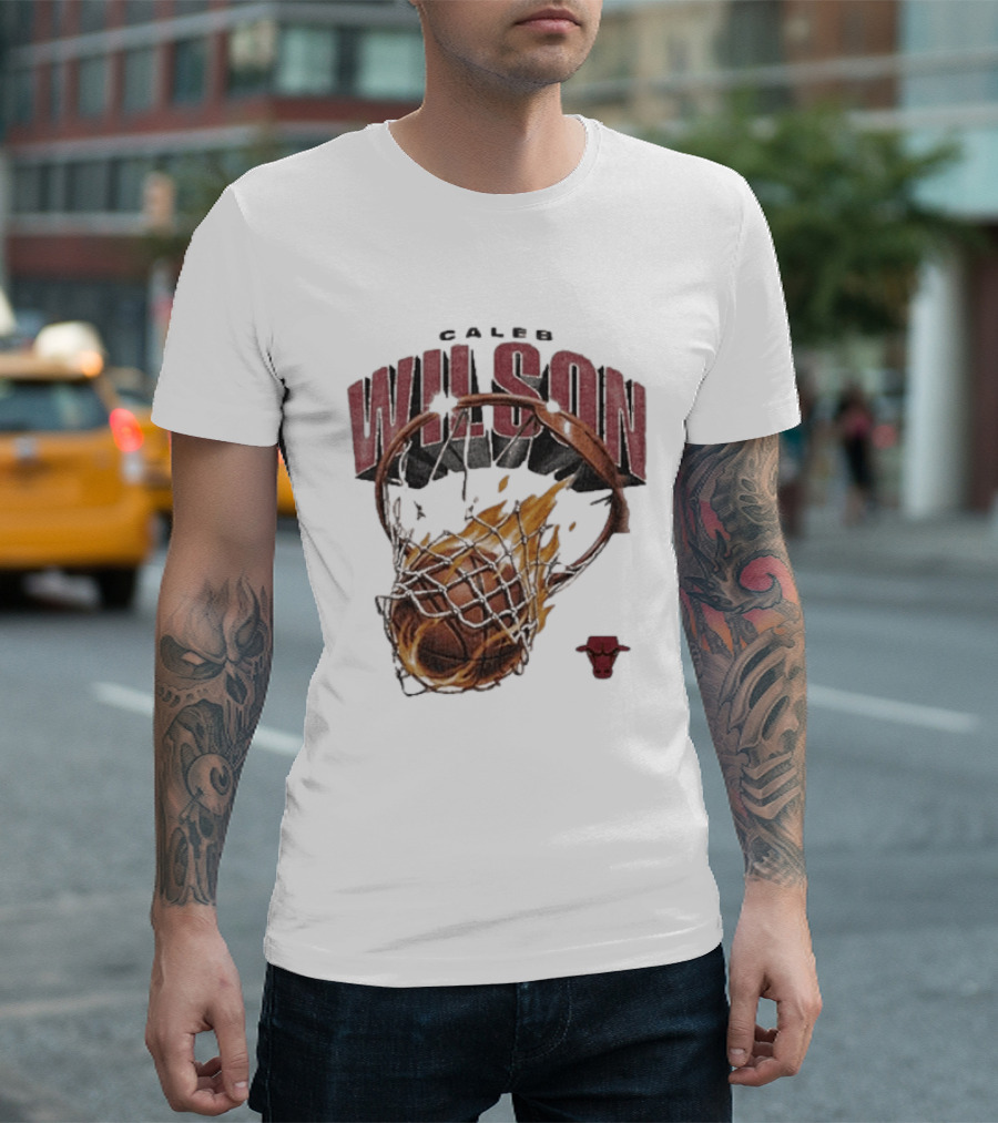 Caleb Wilson Chicago Bulls Basketball On Fire T-Shirt