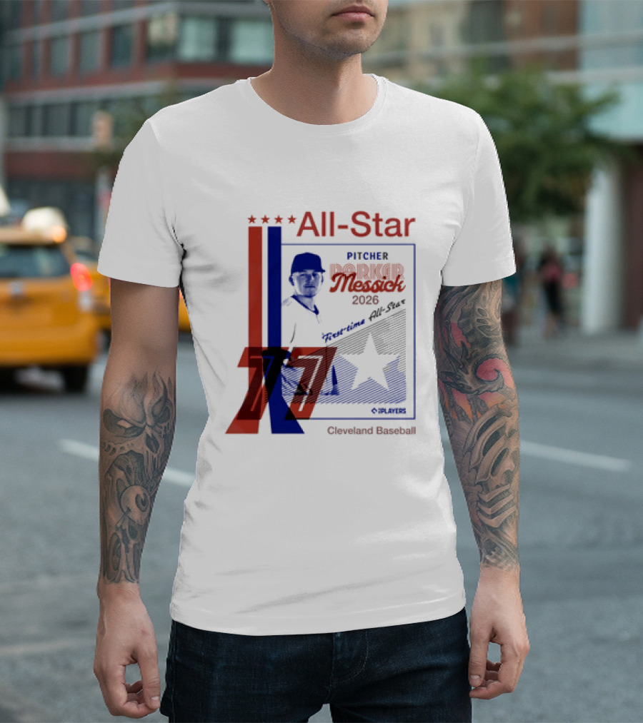 Cleveland Guardians Parker Messick First Time All Star 2026 Pitcher Three Stars T-Shirt