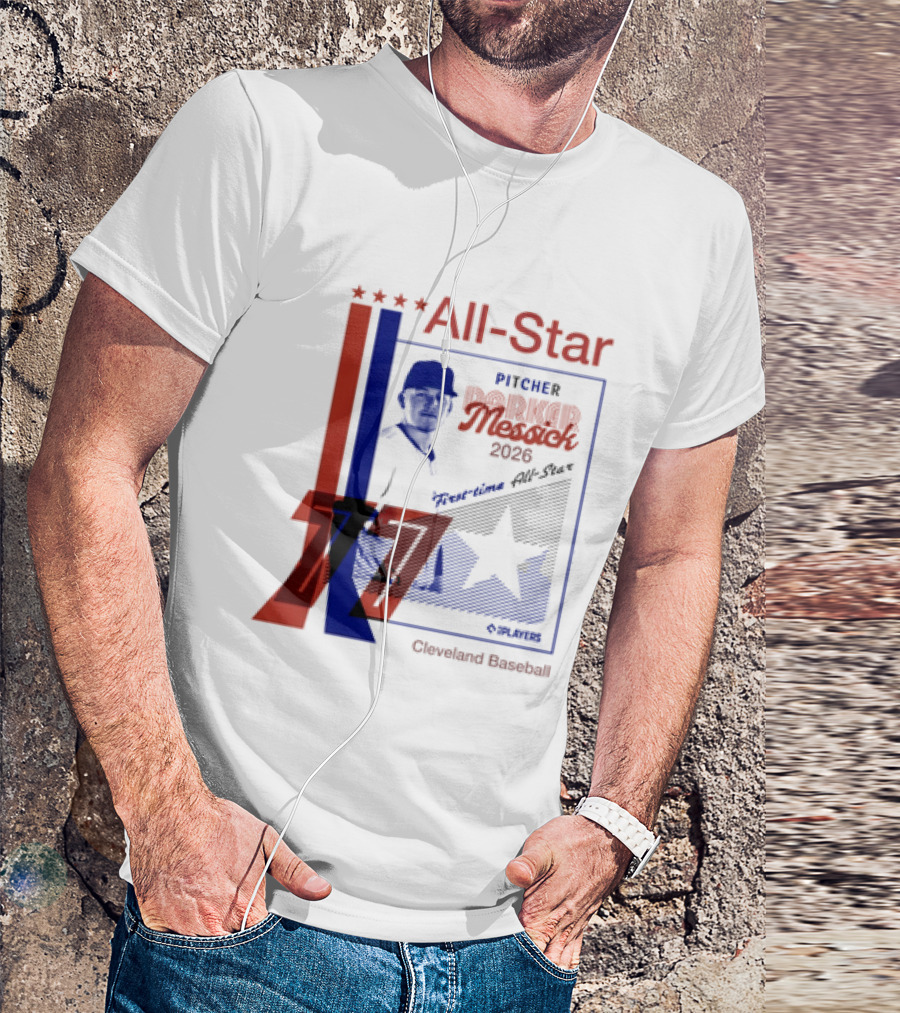Cleveland Guardians Parker Messick First Time All Star 2026 Pitcher Three Stars T-Shirt