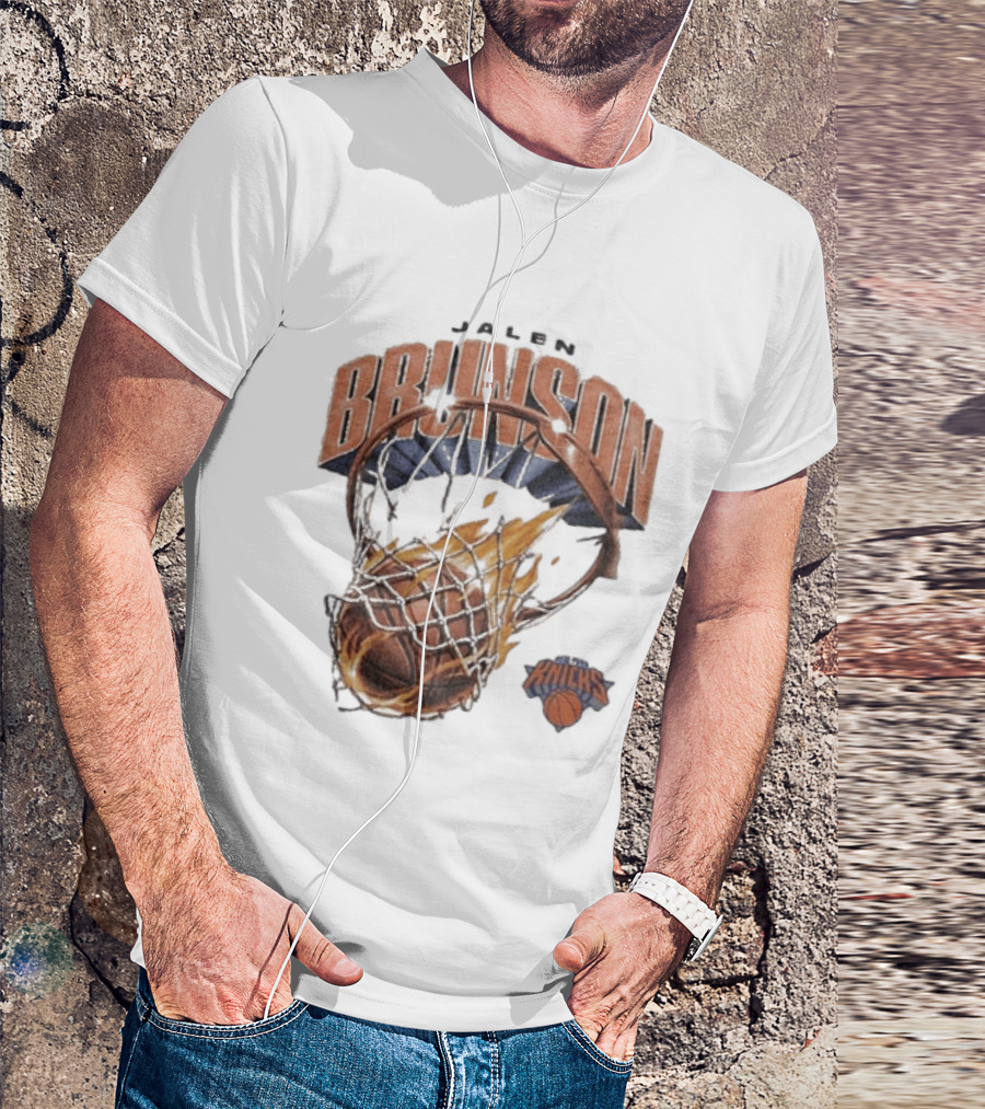 Jalen Brunson New York Knicks Basketball On Fire T-Shirt