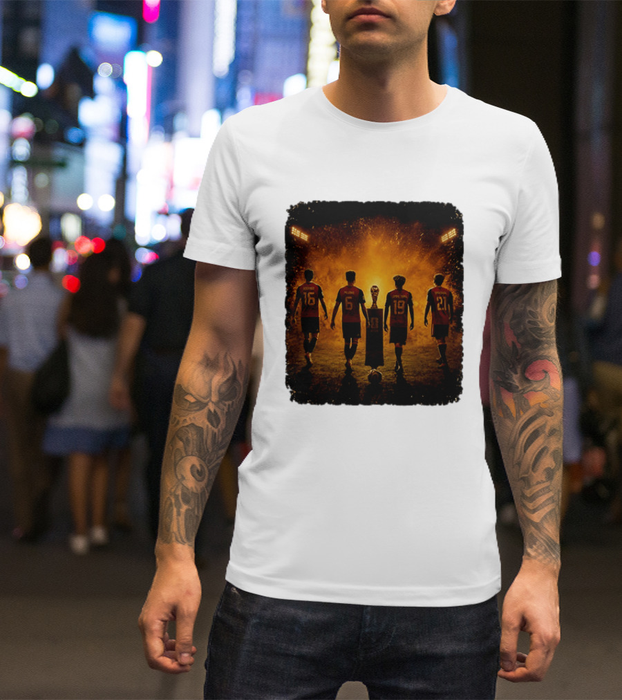 Spain National Football Team Rodrigo Merino Lamine Yamal Oyarzabal Trophy 2026 T-Shirt