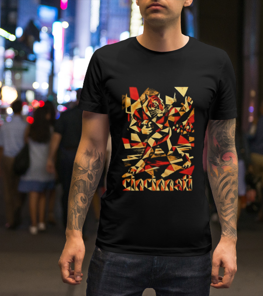 Bengals Tiger Running With Football Cincinnati T-Shirt