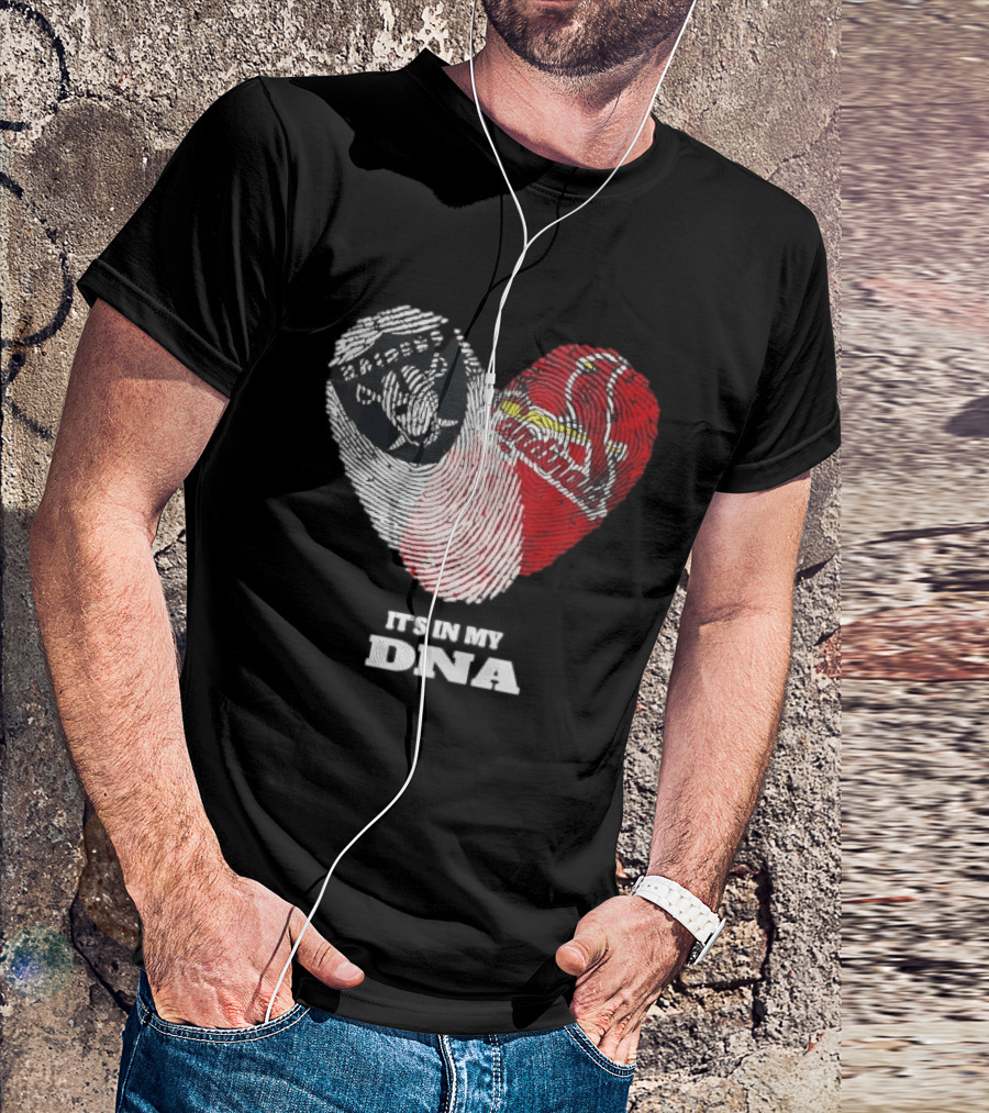 Las Vegas Raiders Washington Commanders It's In My DNA Fingerprint Heart T-Shirt