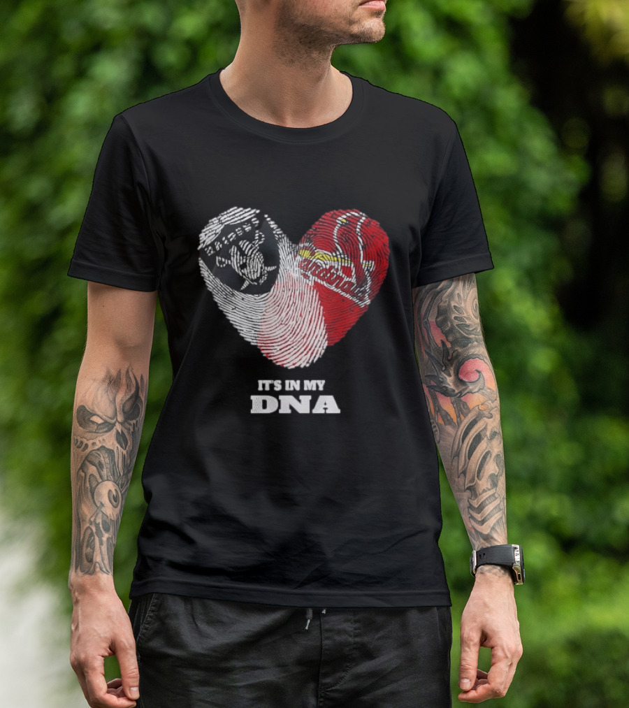 Las Vegas Raiders Washington Commanders It's In My DNA Fingerprint Heart T-Shirt