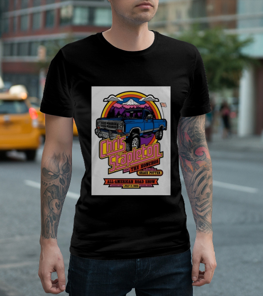 Chris Stapleton Feat The Honchos Grace Potter All American Road Show Providence Park Portland Oregon July 17 2026 T-Shirt