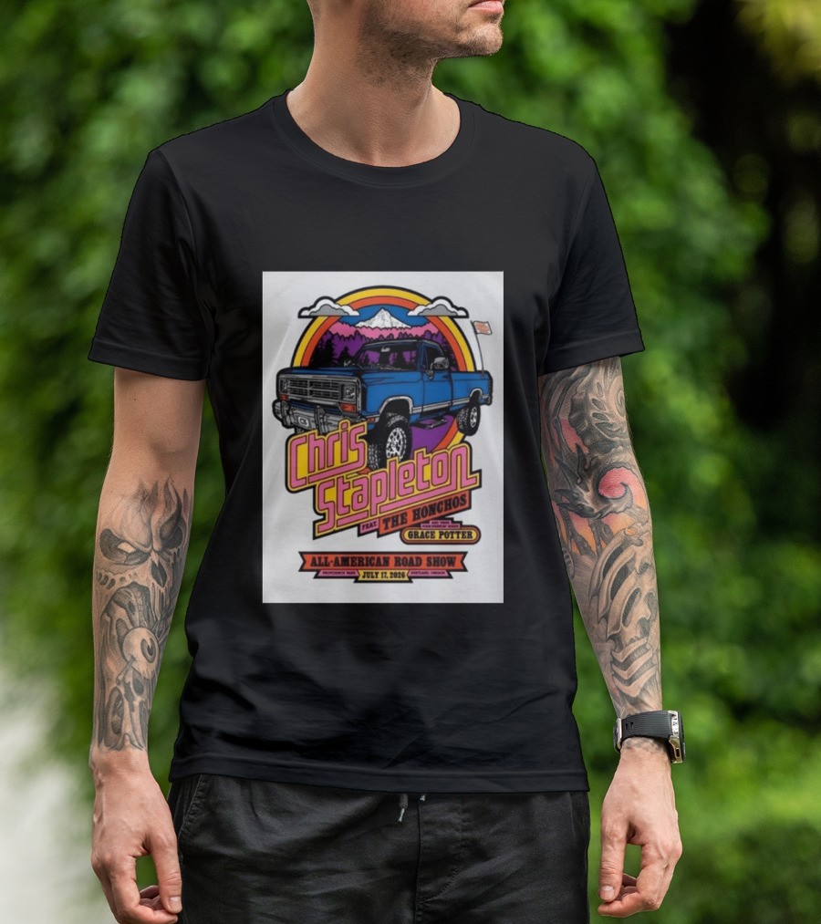 Chris Stapleton Feat The Honchos Grace Potter All American Road Show Providence Park Portland Oregon July 17 2026 T-Shirt