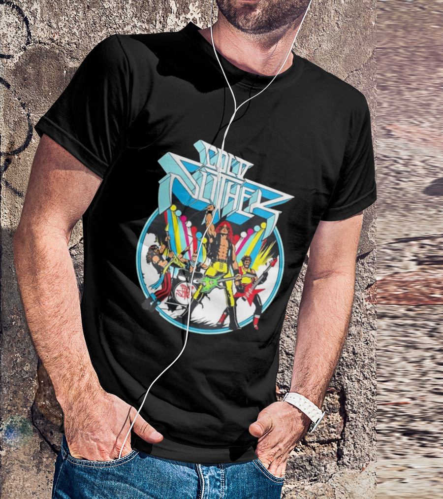 Cold Slither Band Members Rocking Live Performance Retro Vibes T-Shirt