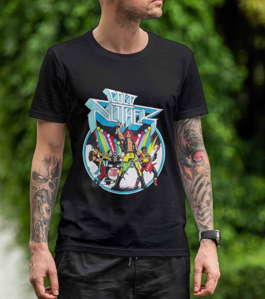 Cold Slither Band Members Rocking Live Performance Retro Vibes T-Shirt