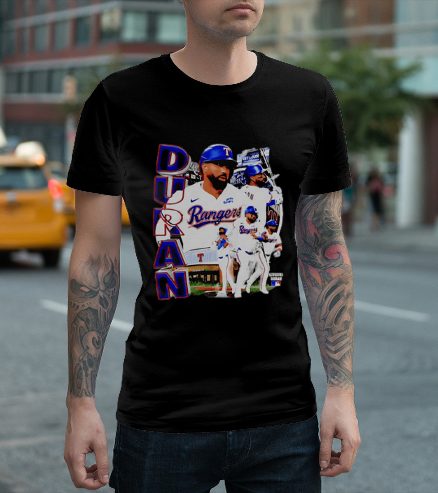 Ezequiel Duran Texas Rangers Player Nike Jersey Collage T-Shirt