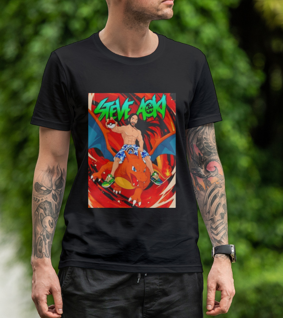 Steve Aoki Pokémon Charizard Adventure T-Shirt