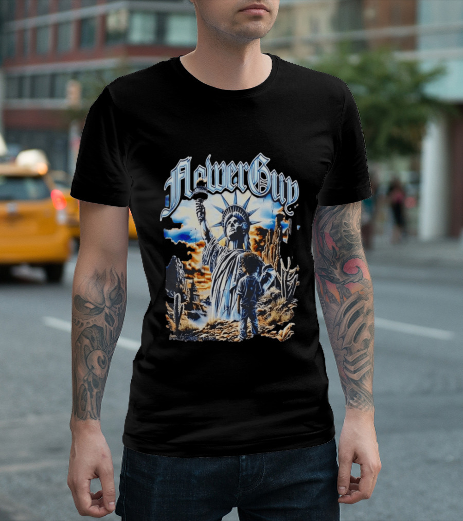 FlowerGuy Statue Of Liberty And Child In Desert Scene T-Shirt