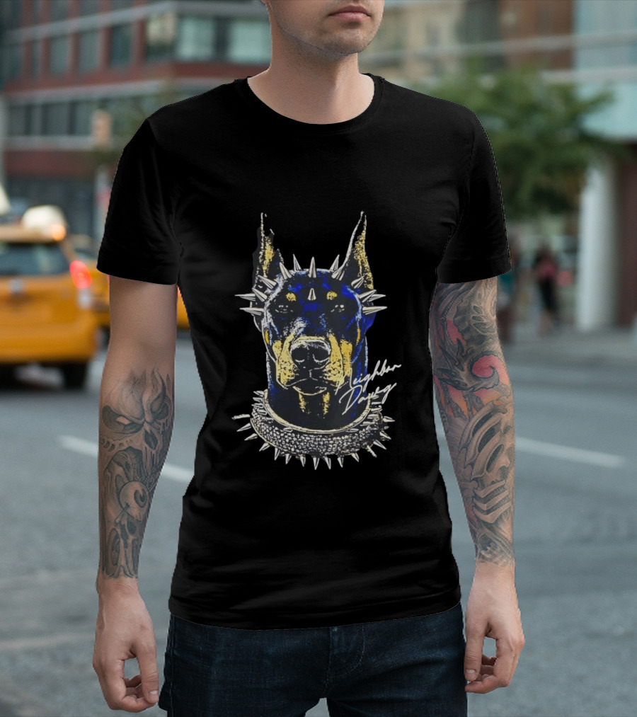 Neighbor Dawg Doberman Pinscher Spiked Collar T-Shirt