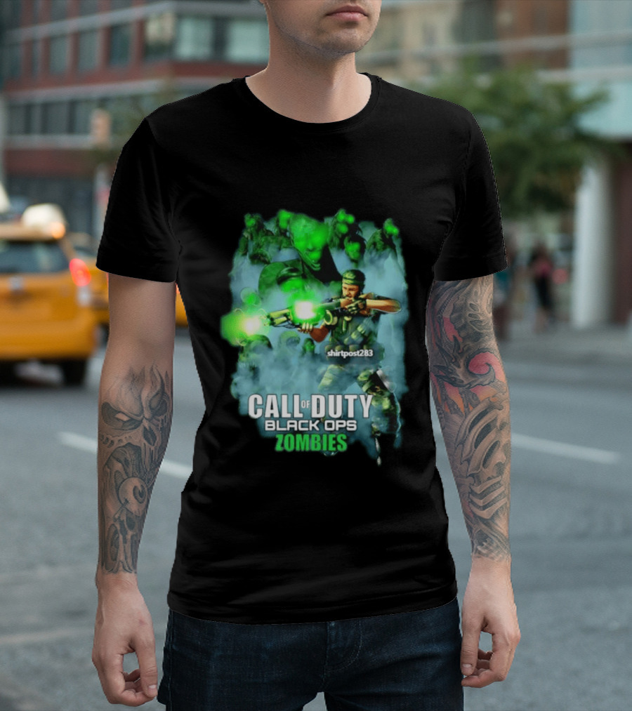 Call Of Duty Black Ops Zombies Tank Dempsey Battle Scene T-Shirt