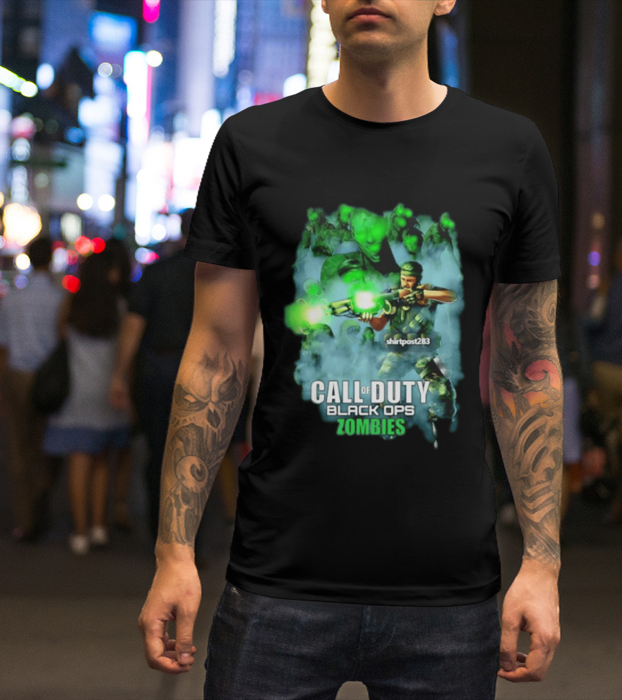 Call Of Duty Black Ops Zombies Tank Dempsey Battle Scene T-Shirt