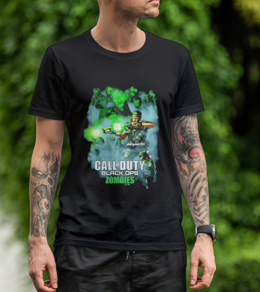 Call Of Duty Black Ops Zombies Tank Dempsey Battle Scene T-Shirt