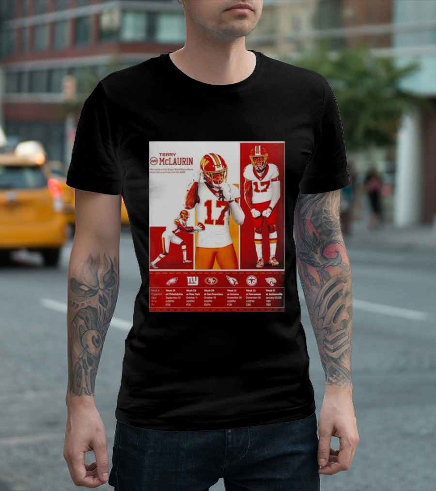 Terry McLaurin Washington Commanders 2026 Schedule NFL Football 17 Jersey Fan Gear T-Shirt