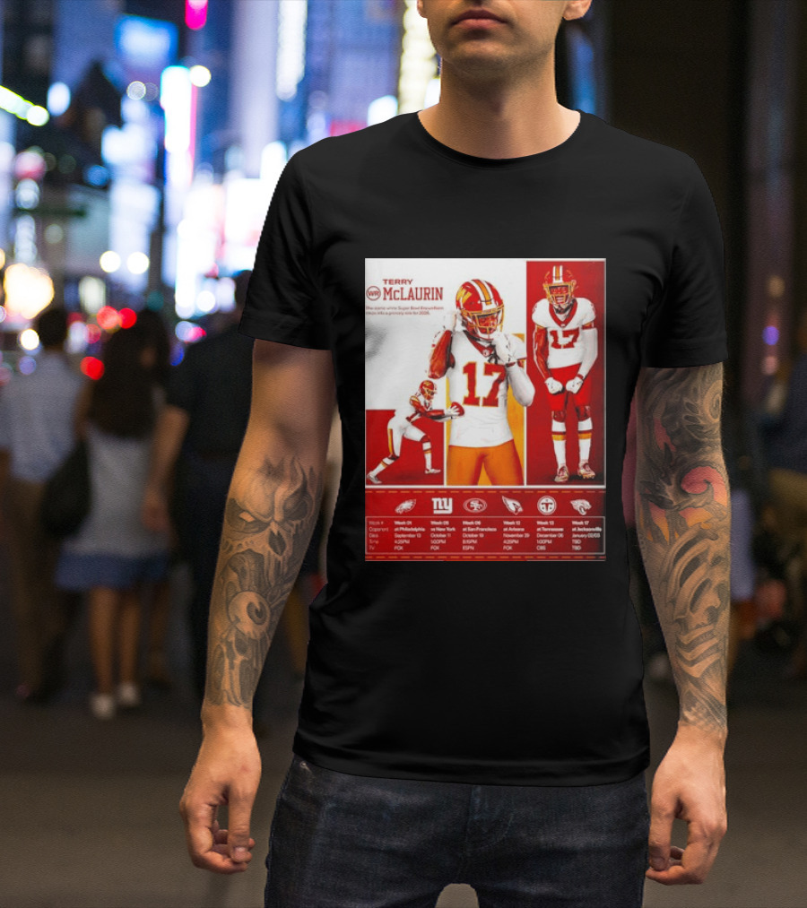 Terry McLaurin Washington Commanders 2026 Schedule NFL Football 17 Jersey Fan Gear T-Shirt